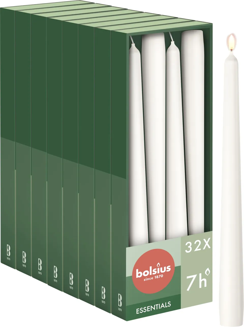 bolsius-essentials-spitzkerzen-wei-24-5-cm-32er-7h image 1