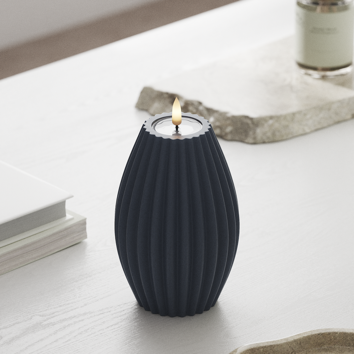 deluxe-homeart-rillenkerzen-led-rillenkerze-d10xh15cm-eisblau-wachs image 3