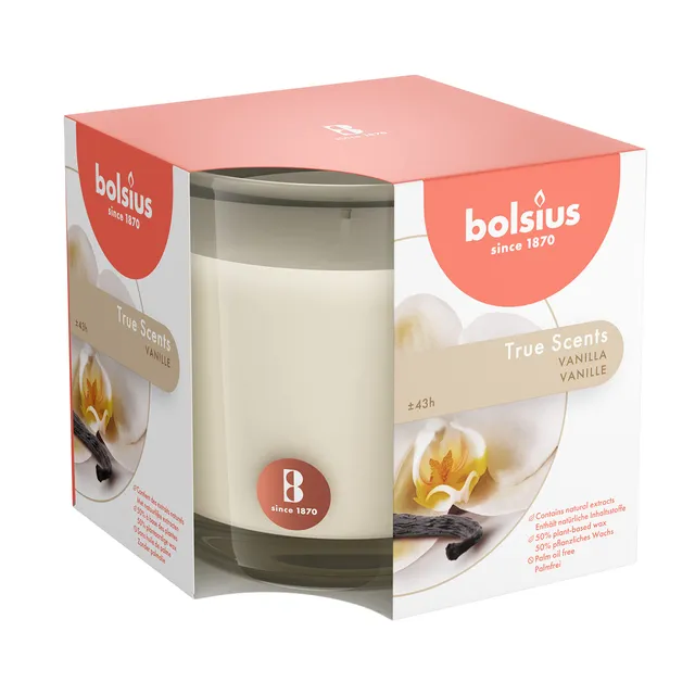 bolsius-true-scents-duftkerze-vanille-wei-glas-43h image 1