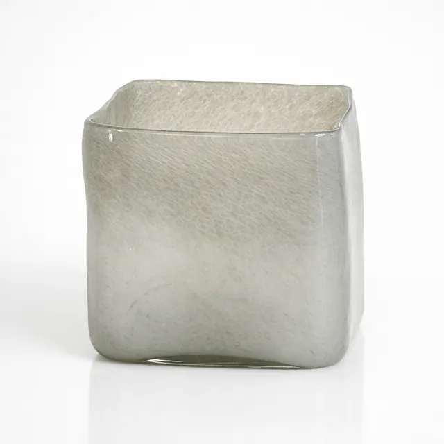 glasvase-sandgrau-16-cm-square-vase-windlicht-strukturglas image 1