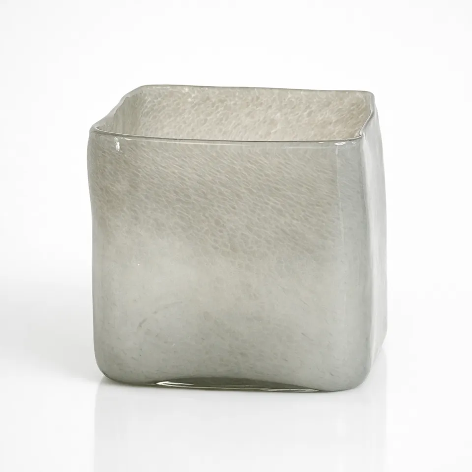 glasvase-sandgrau-16-cm-square-vase-windlicht-strukturglas image 1