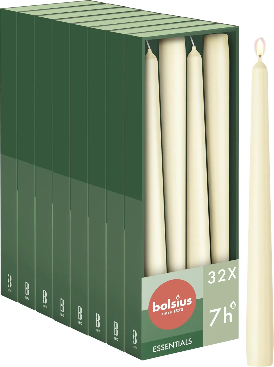 bolsius-essentials-spitzkerzen-elfenbein-24-5-cm-32er-7h image 1