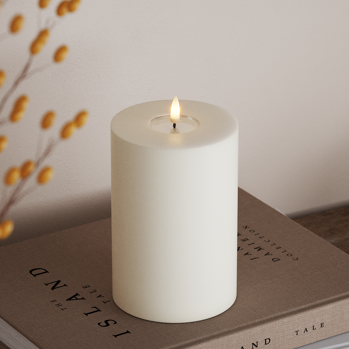 deluxe-homeart-blockkerzen-led-blockkerze-10x15-cm-wei-real-flame image 2