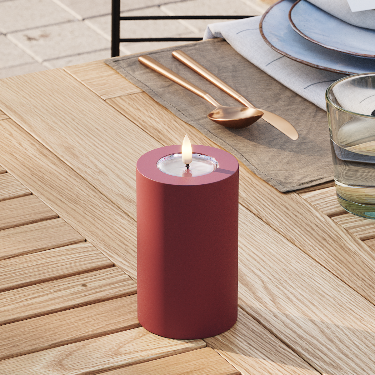 deluxe-homeart-au-enleuchten-led-outdoor-kerze-bordeaux-ip44 image 3