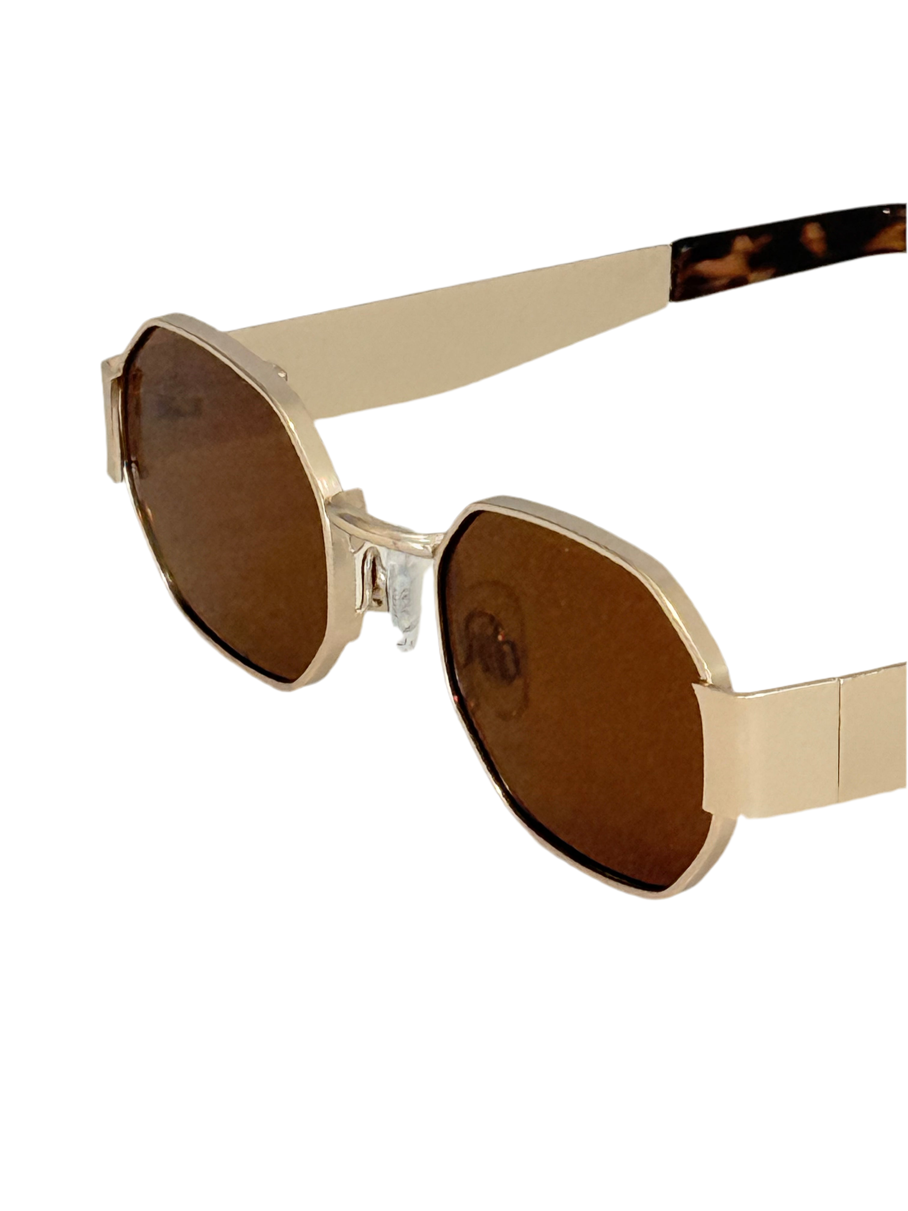 hailys-leni-sonnenbrille-gold-braun-achteckig-uv400 image 3