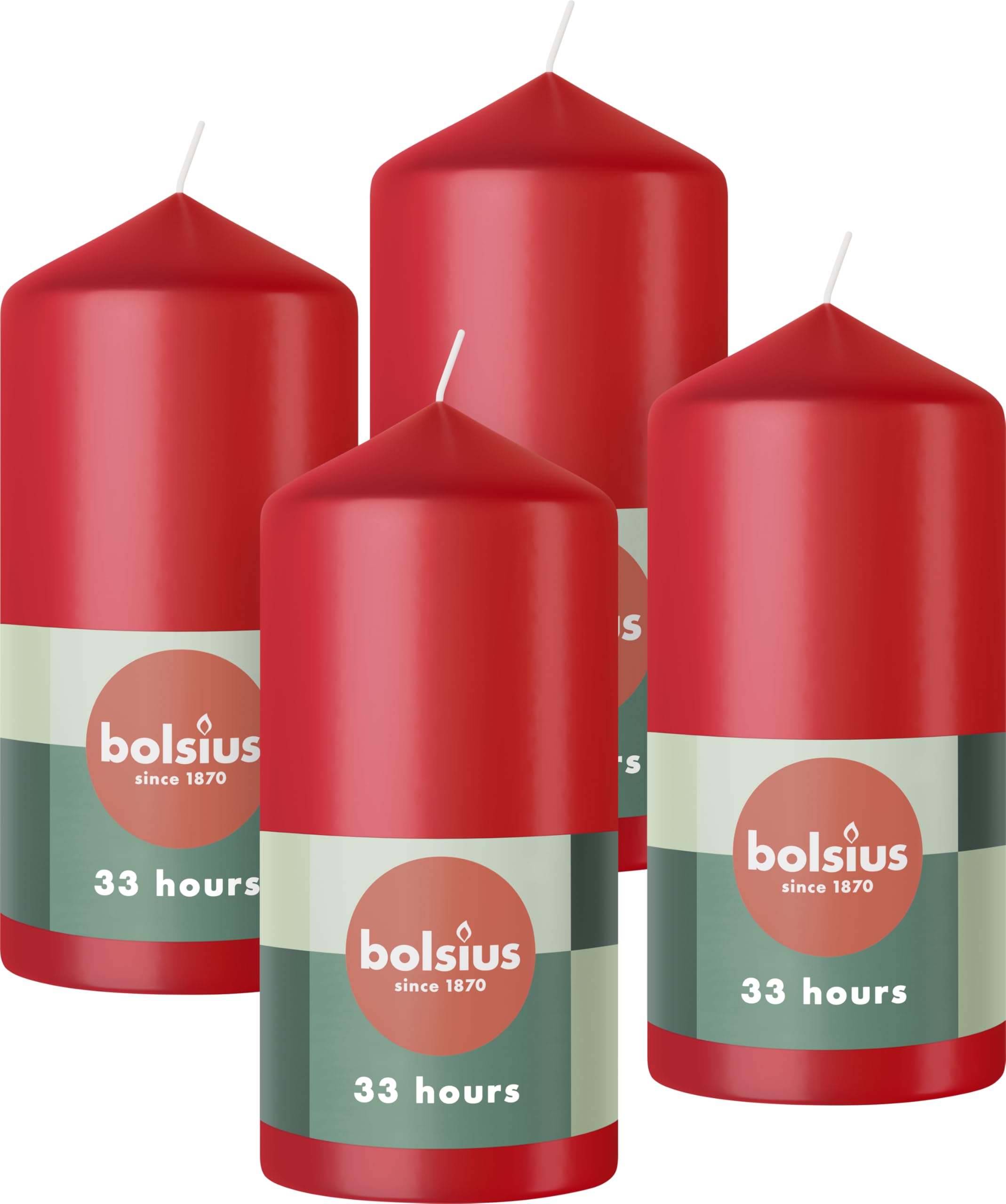 bolsius-essentials-stumpenkerzen-rot-12x6cm-4er-33h image 1
