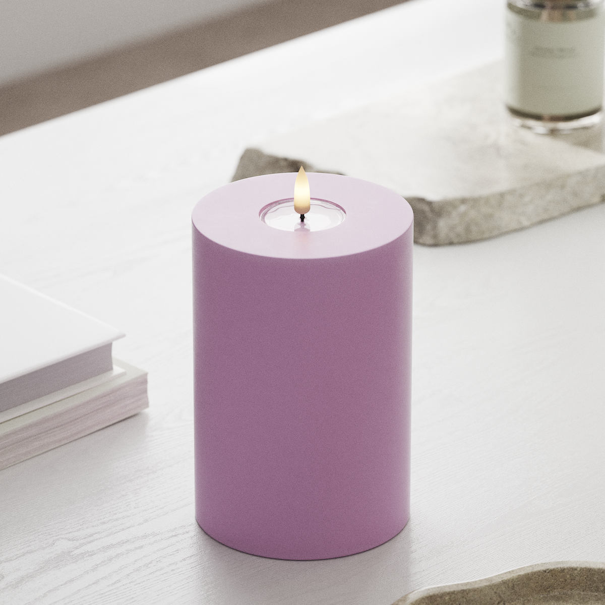 deluxe-homeart-blockkerzen-led-kerze-10x15cm-lavendel-real-flame image 3
