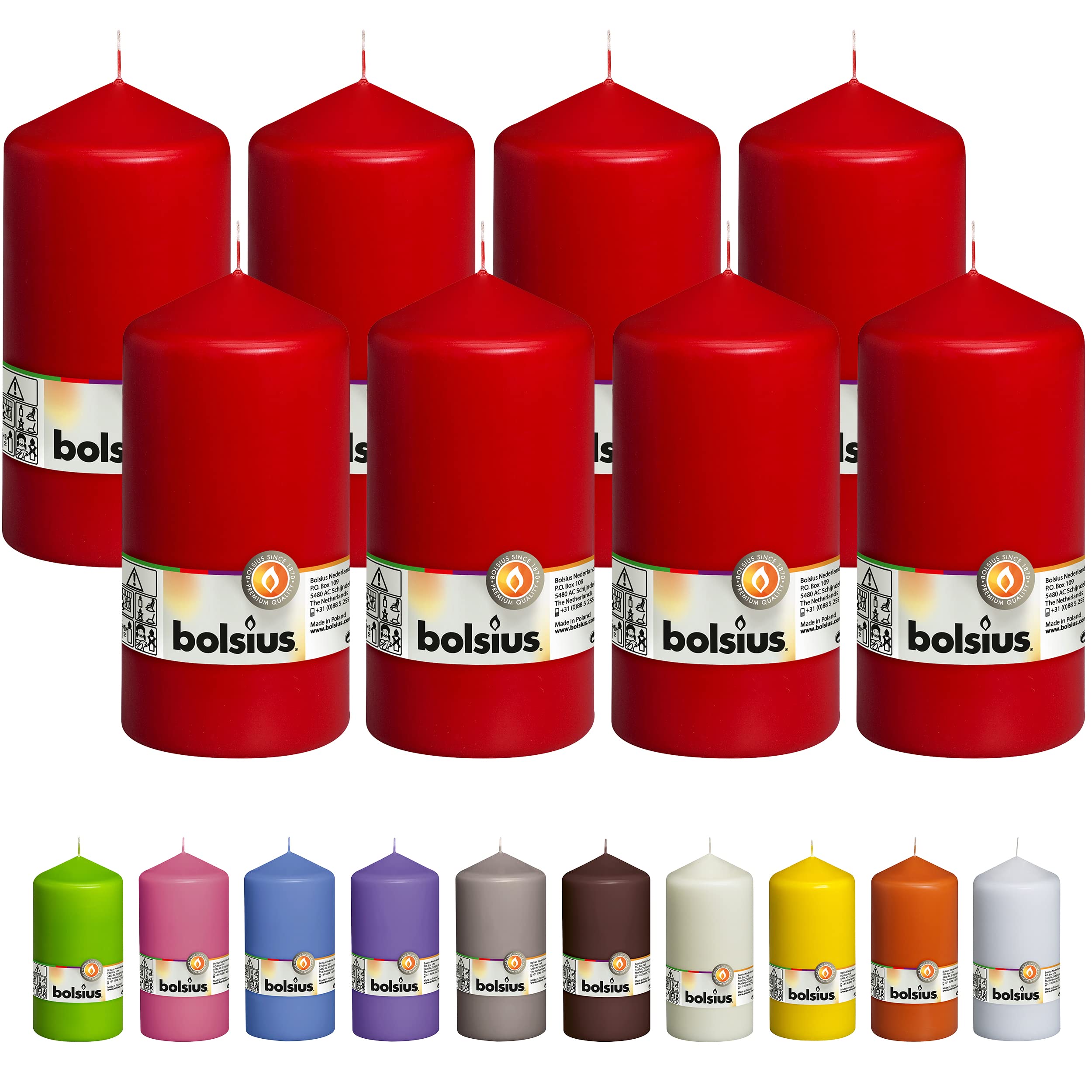 bolsius-essentials-stumpenkerzen-15x8-rot-8er-65h image 1