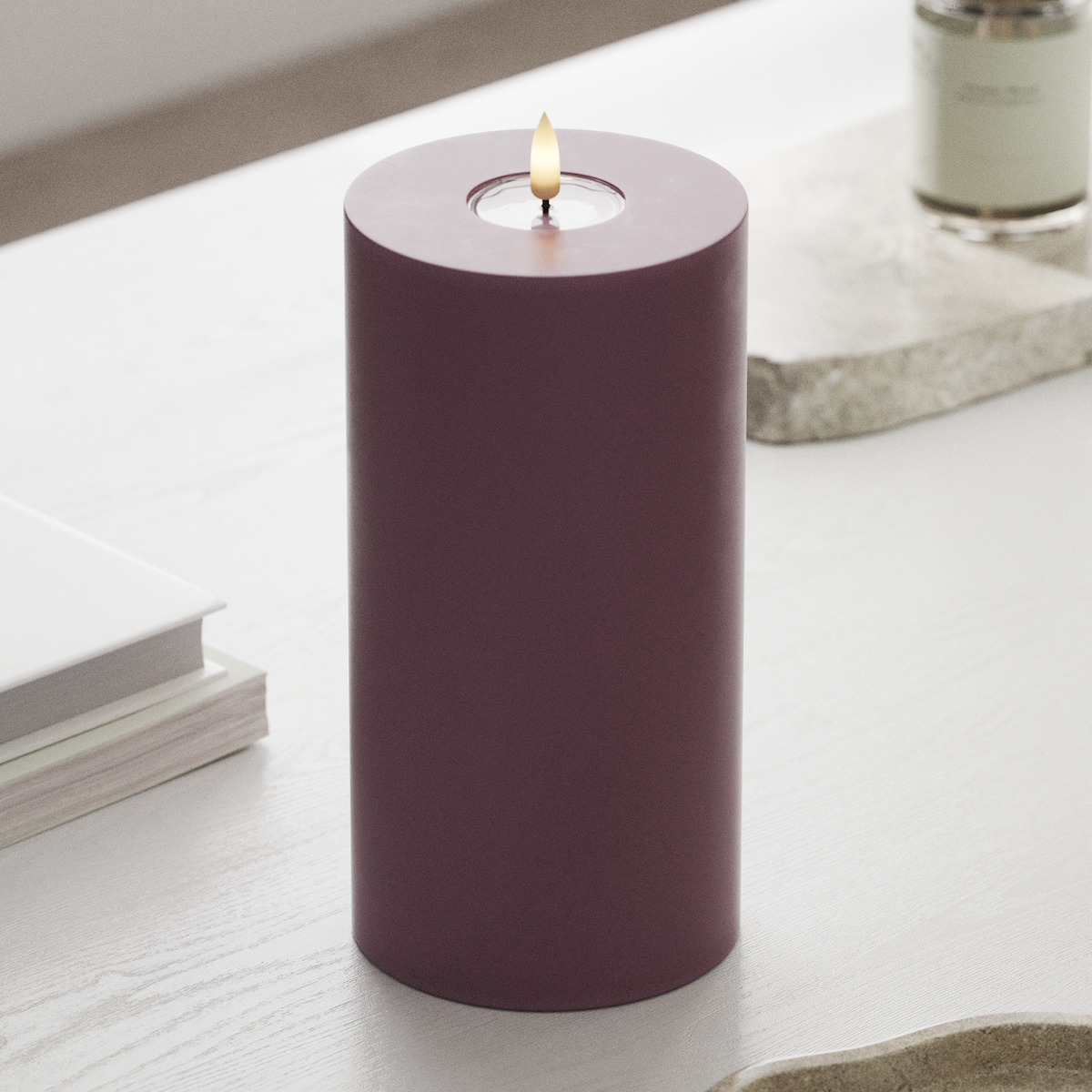 deluxe-homeart-blockkerzen-led-blockkerze-10x20-cm-helllila image 3