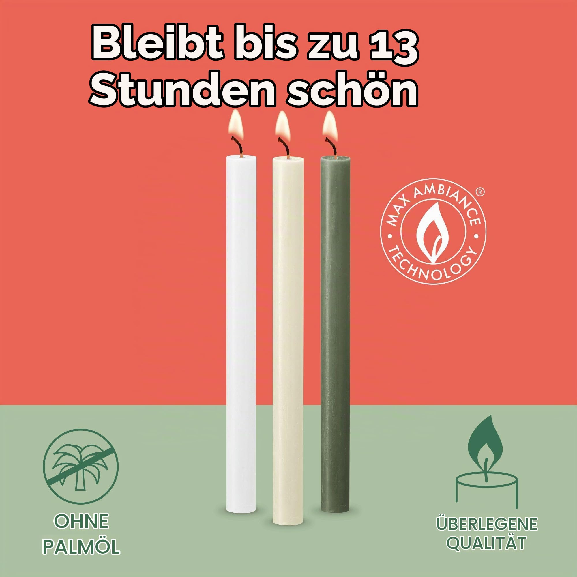 bolsius-rustik-stabkerzen-hellbraun-9-st-ck-27-cm-13-stunden image 2