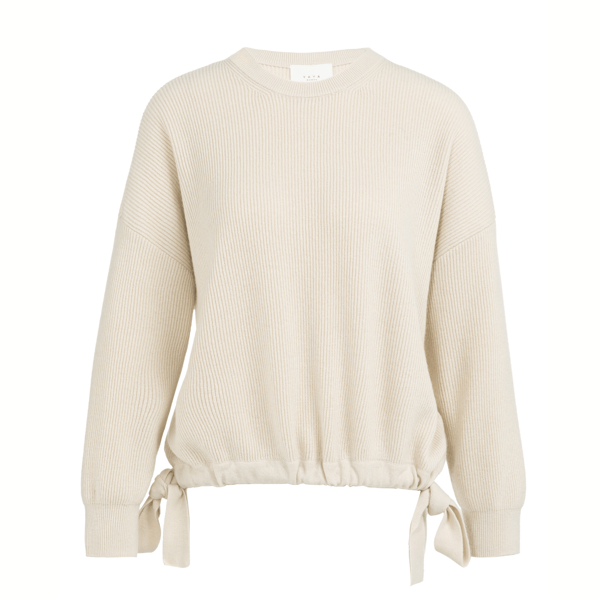 yaya-strickpullover-mit-bindeb-ndern-beige-oversize image 6