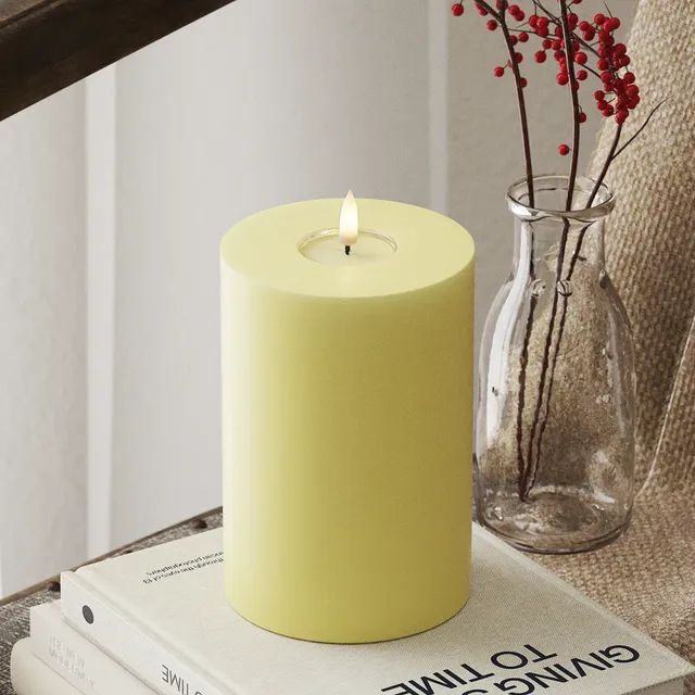 deluxe-homeart-blockkerzen-led-hellgelb-10x15-cm-real-flame image 1