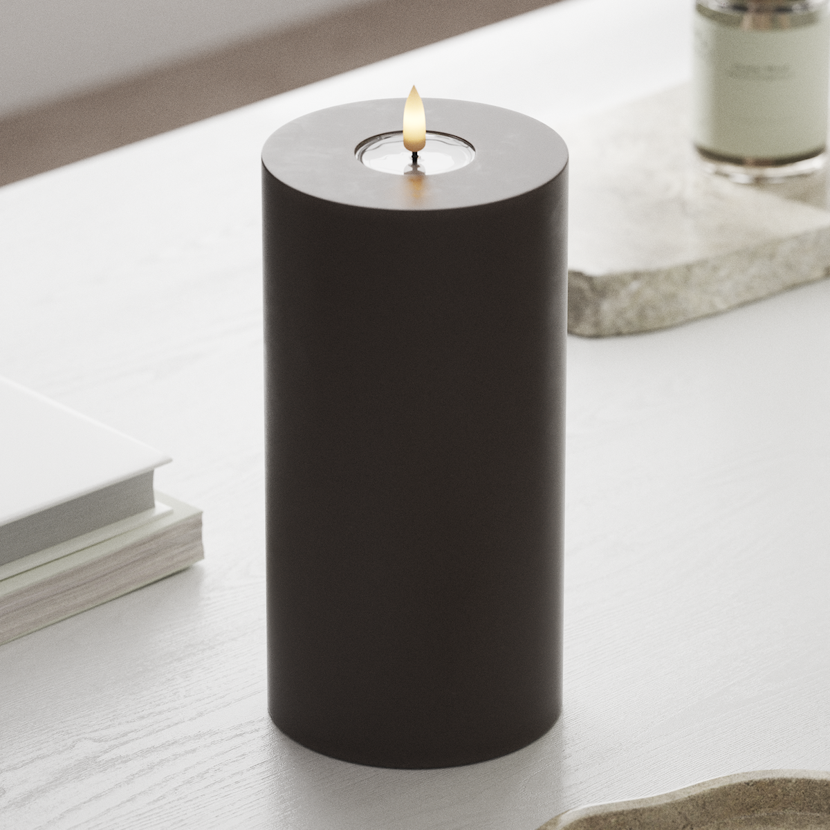 deluxe-homeart-blockkerzen-led-blockkerze-10x20-cm-mokka-real-flame image 3