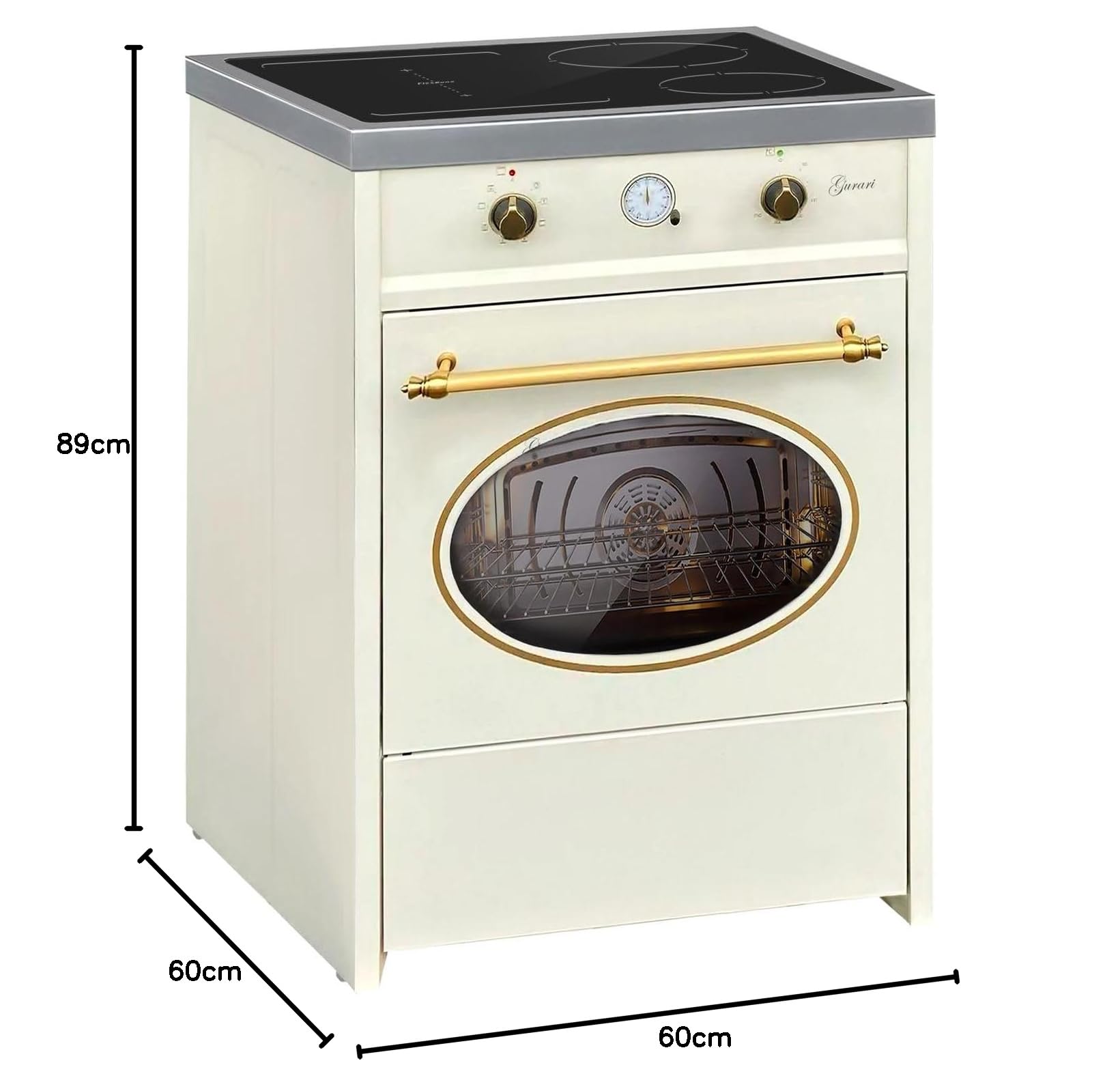 gurari-gch-e-612-cr-induktionsherd-60-cm-creme-4-zonen-grill image 6
