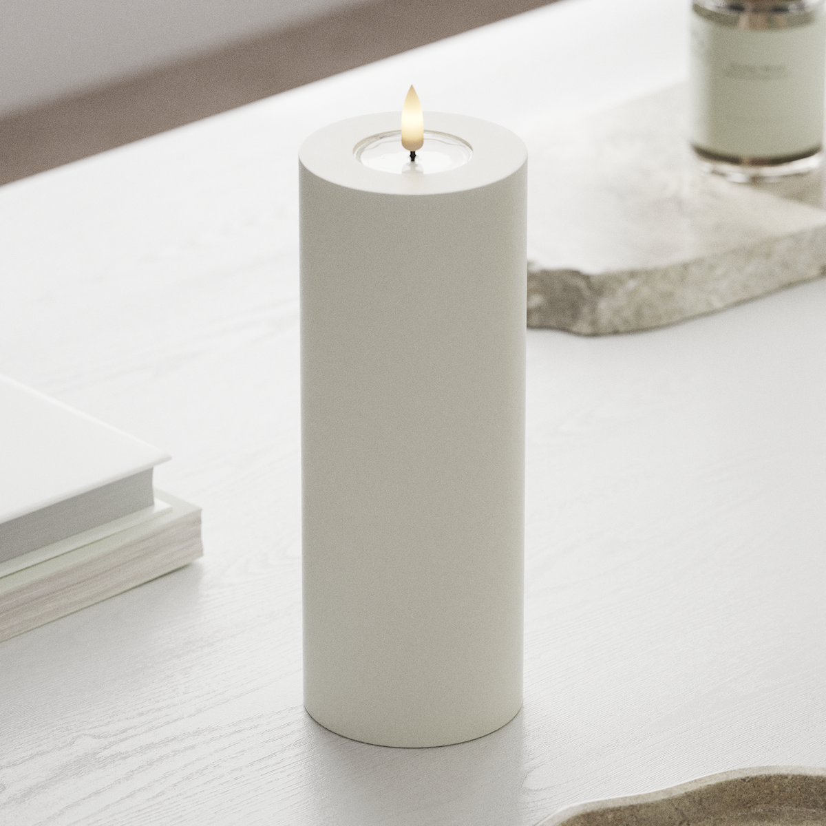 deluxe-homeart-blockkerzen-led-kerze-7-5x20cm-wei-real-flame image 3