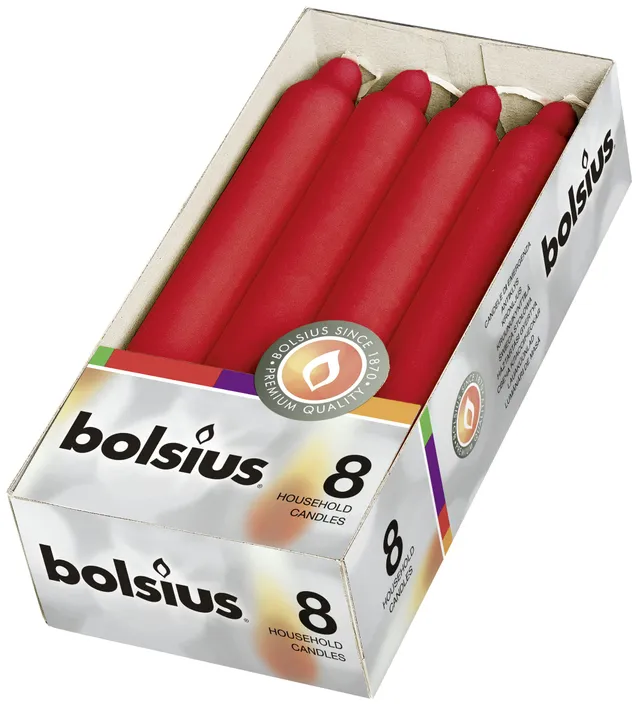 bolsius-essentials-stabkerzen-rot-18-cm-8-st-ck-6-stunden image 1