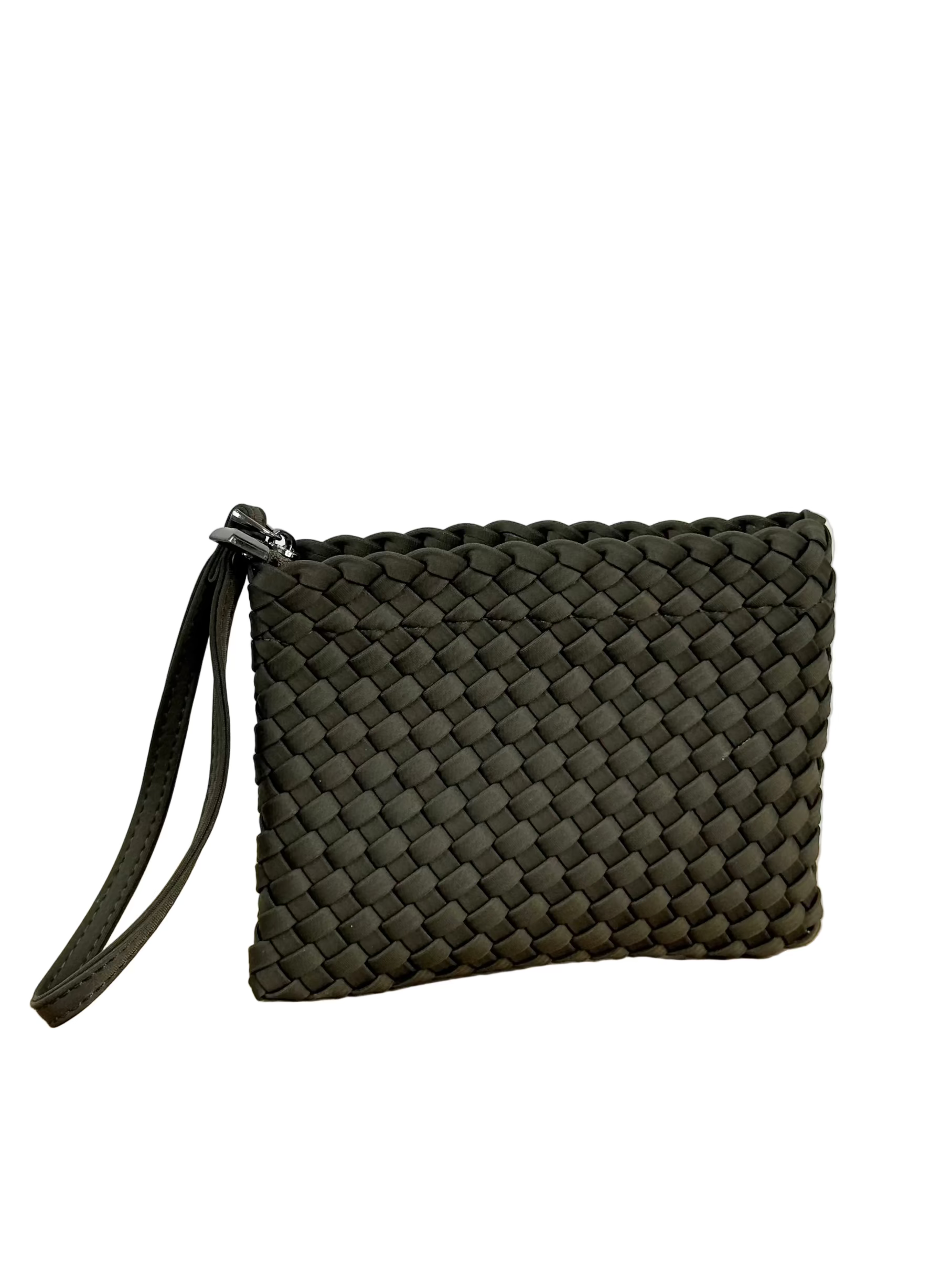 ein-st-ck-vom-gl-ck-neopren-handtasche-dunkelgr-n-geflochten image 4