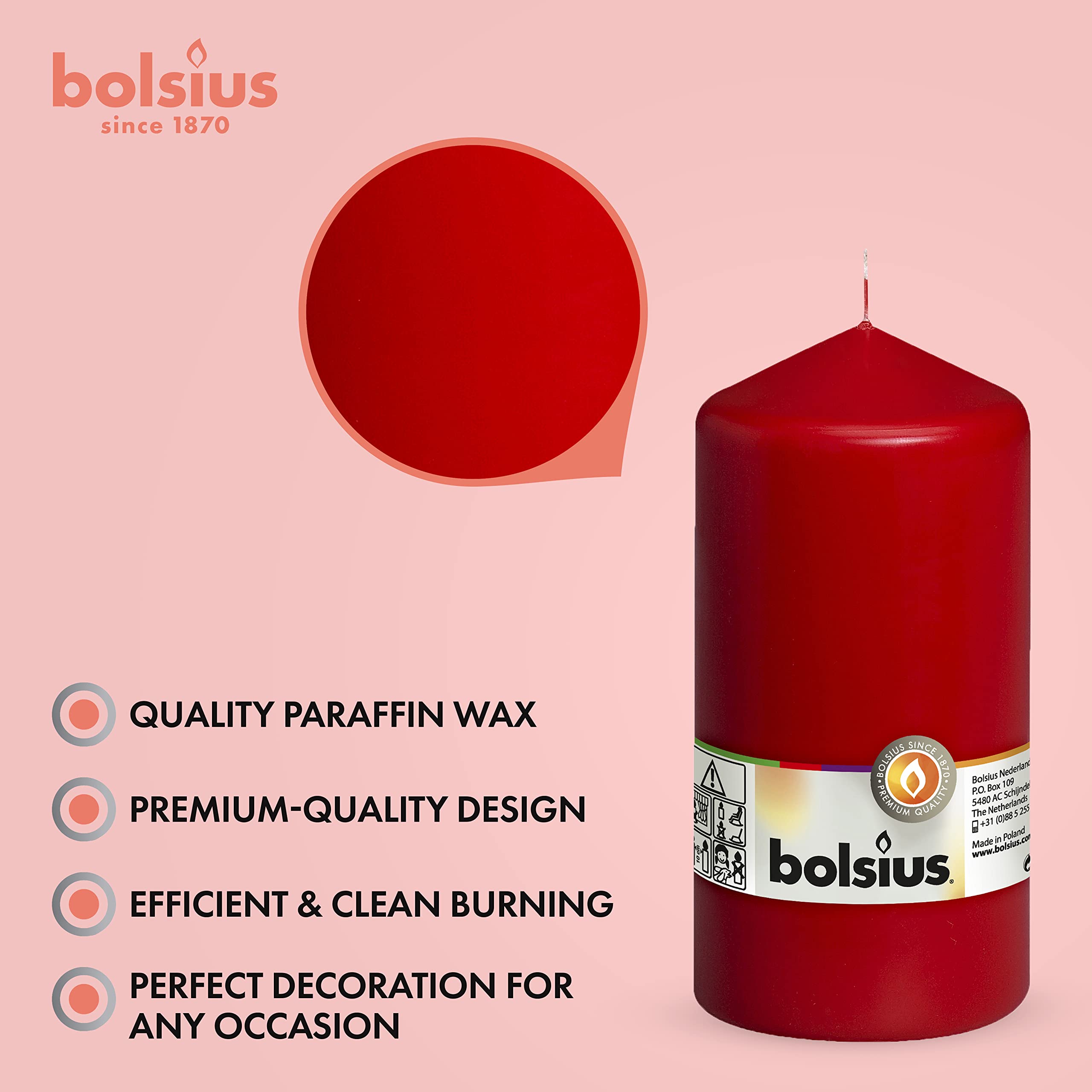 bolsius-essentials-stumpenkerzen-15x8-rot-8er-65h image 4