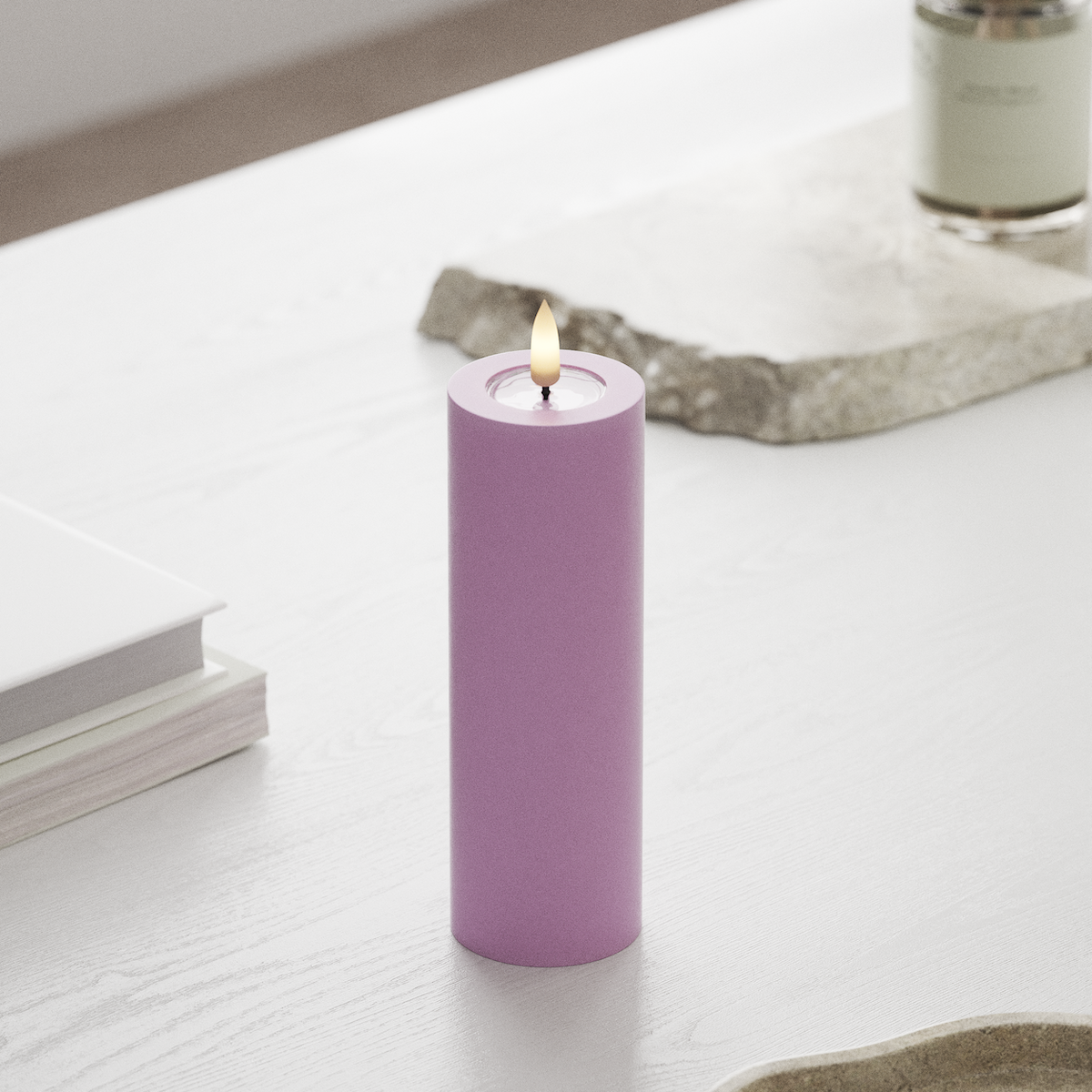 deluxe-homeart-blockkerzen-led-blockkerze-5x15-cm-lavendel-wachs image 3