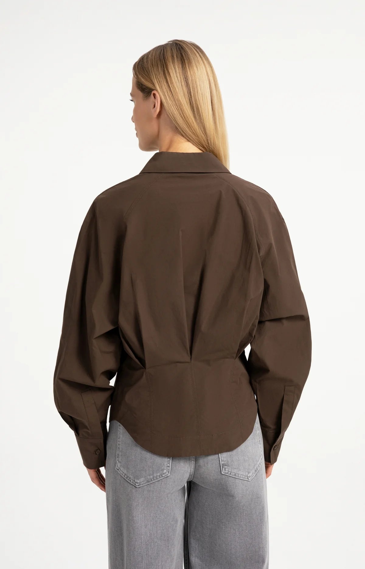 yaya-bluse-tailliert-raffung-braun-gr-36-40 image 2