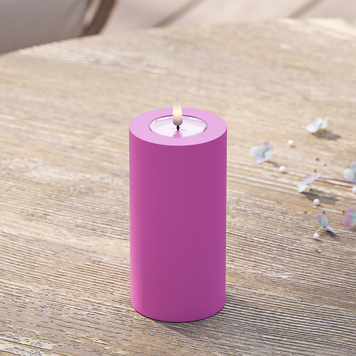 deluxe-homeart-au-enleuchten-led-kerze-7-5x15-cm-magenta-ip44 image 1