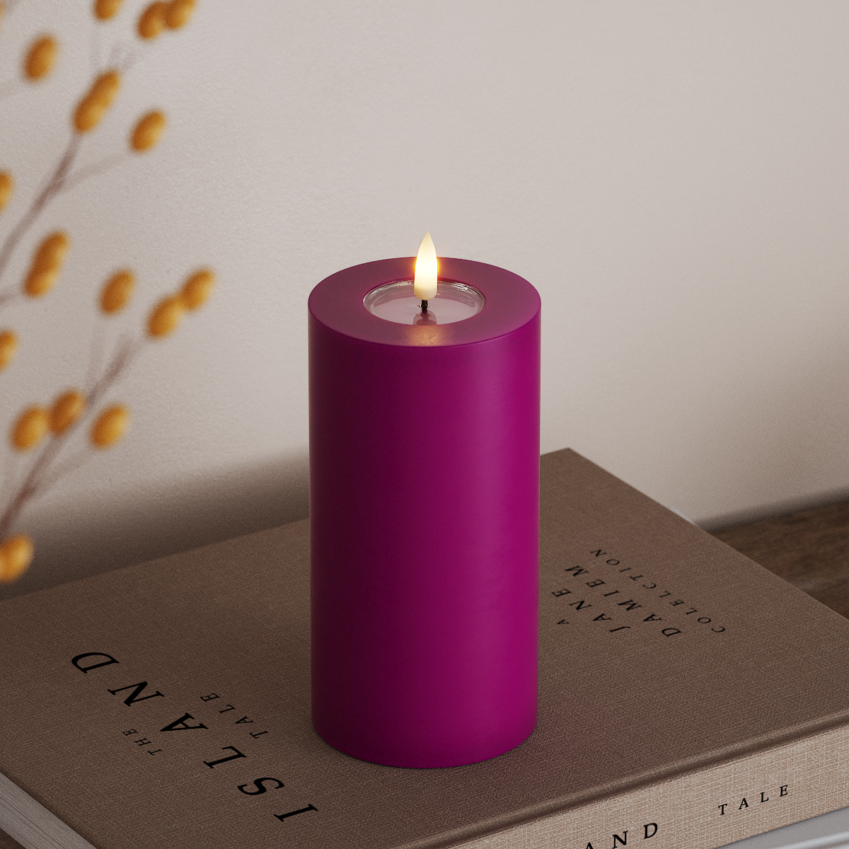 deluxe-homeart-blockkerzen-led-blockkerze-7-5x15-cm-violett image 2