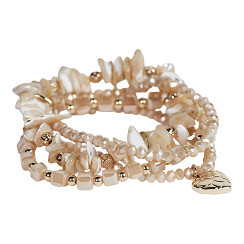 ein-st-ck-vom-gl-ck-alva-perlenarmband-set-beige-gold-elastisch image 1