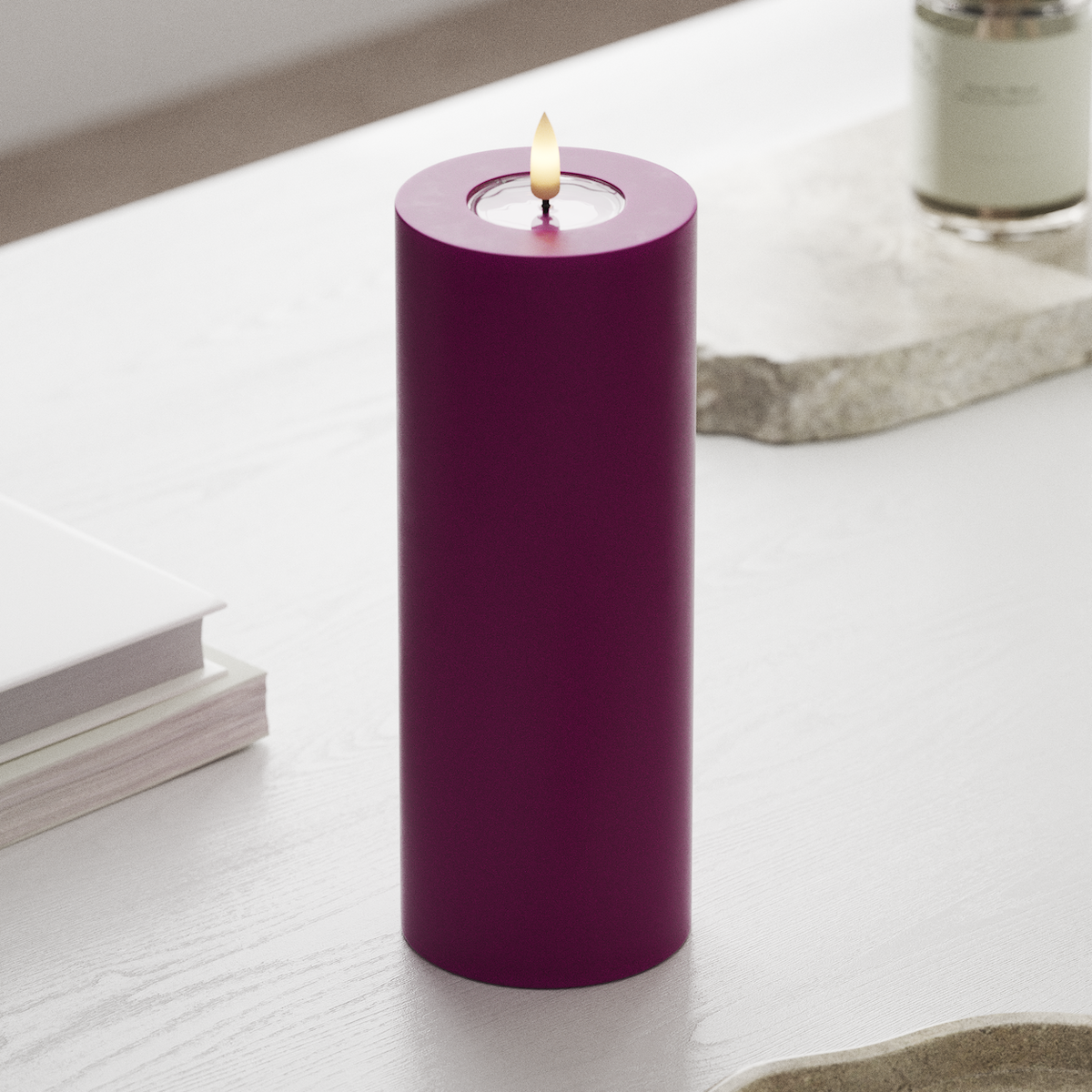 deluxe-homeart-blockkerzen-led-violett-7-5-x-20-cm image 3
