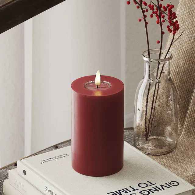 deluxe-homeart-blockkerzen-led-kerze-bordeaux-7-5x12-5-cm image 1