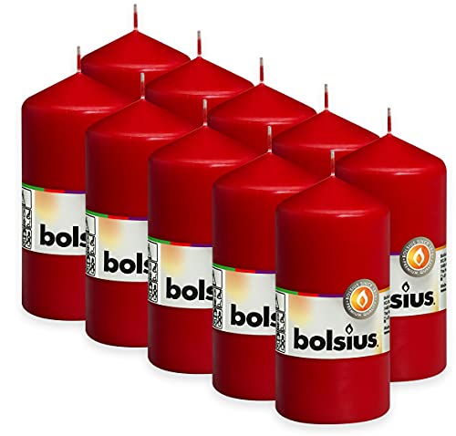 bolsius-essentials-stumpenkerzen-rot-10er-pack-12x6-cm image 6
