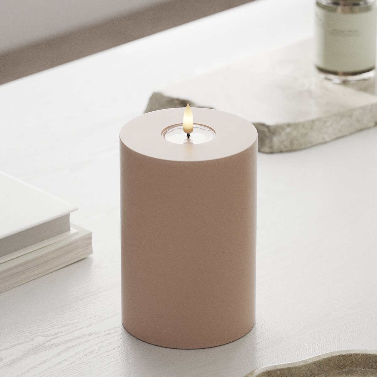 deluxe-homeart-blockkerzen-led-kerze-10x15-cm-rosa-real-flame image 3