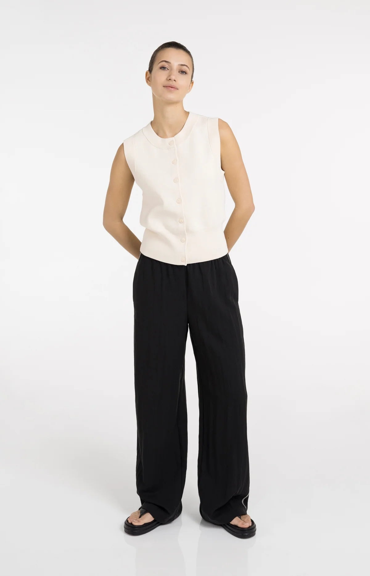 yaya-wide-leg-hose-schwarz-kontrastn-hte-stoffhose image 3