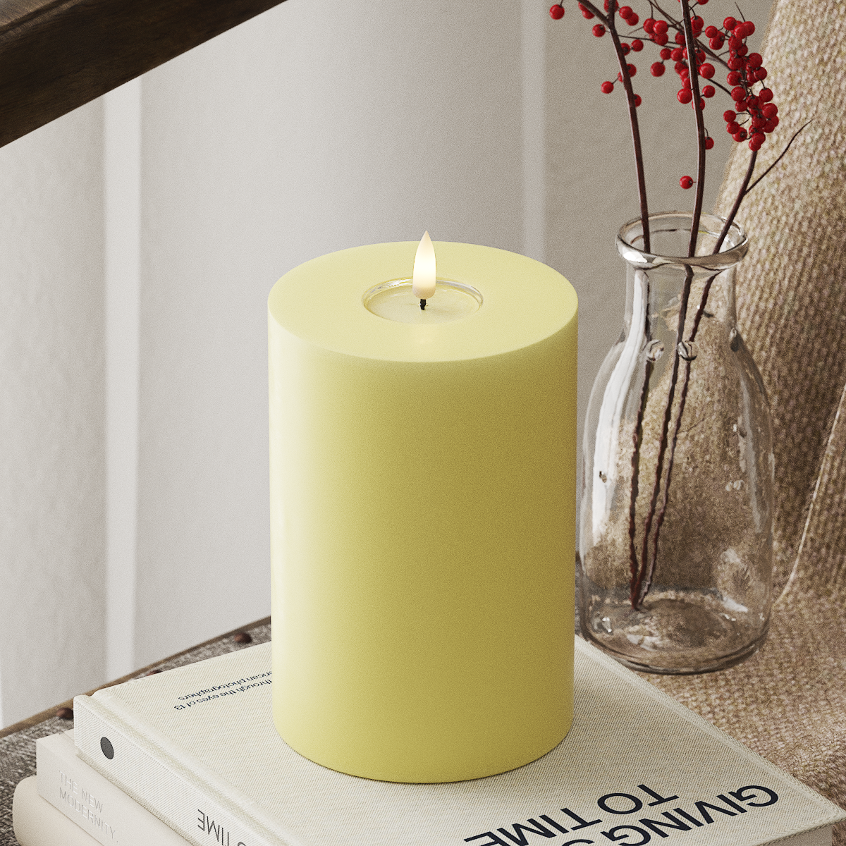 deluxe-homeart-blockkerzen-led-hellgelb-10x15-cm-real-flame image 1