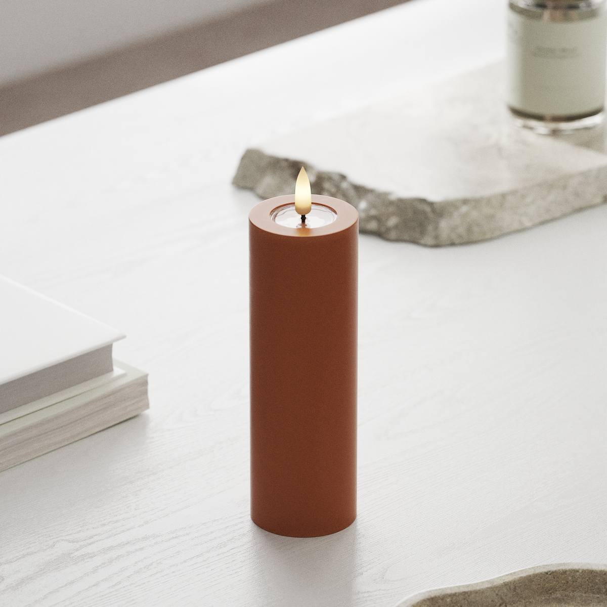 deluxe-homeart-blockkerzen-led-blockkerze-5x15-cm-orange-real-flame image 3