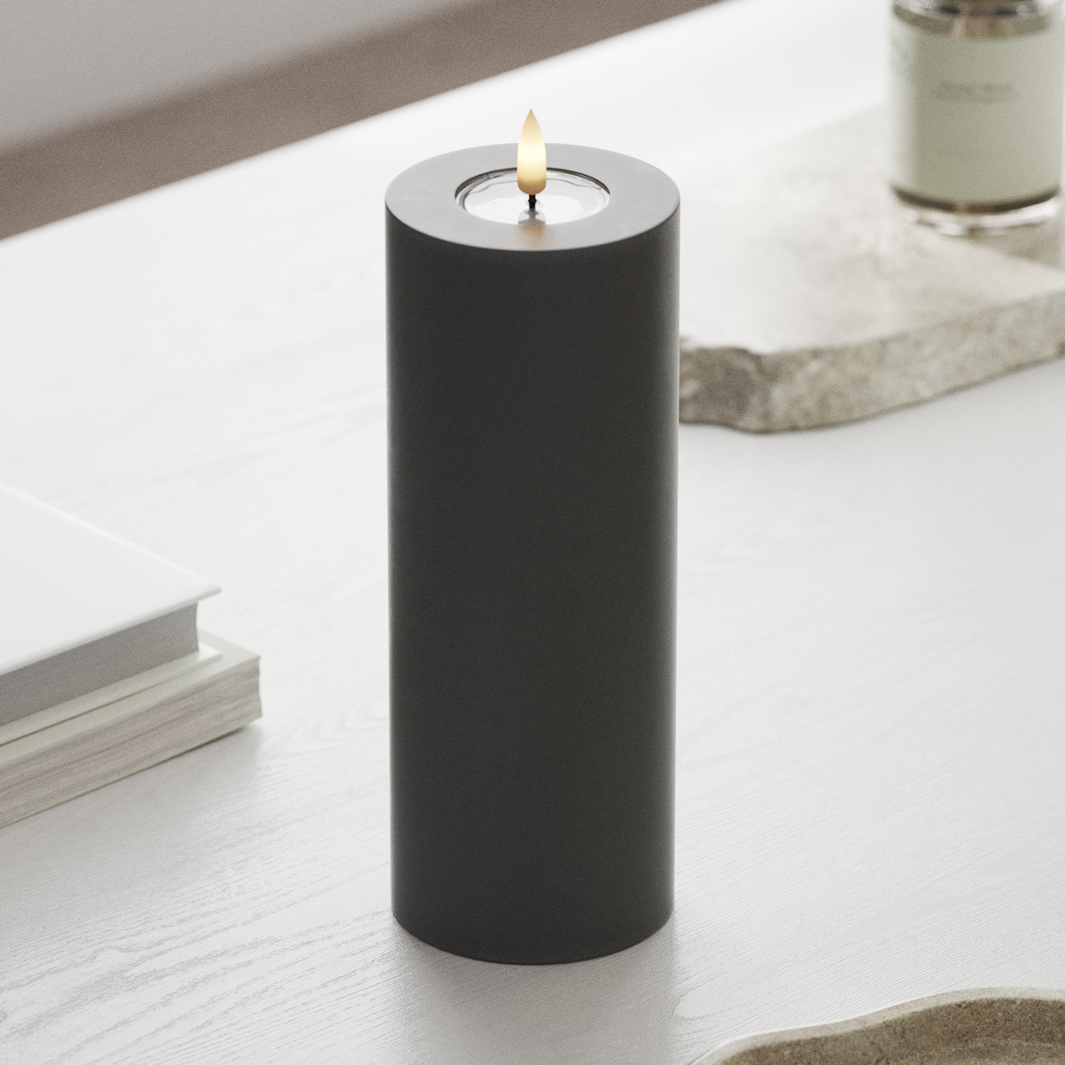deluxe-homeart-blockkerzen-led-blockkerze-7-5x20-cm-grau-real-flame image 3