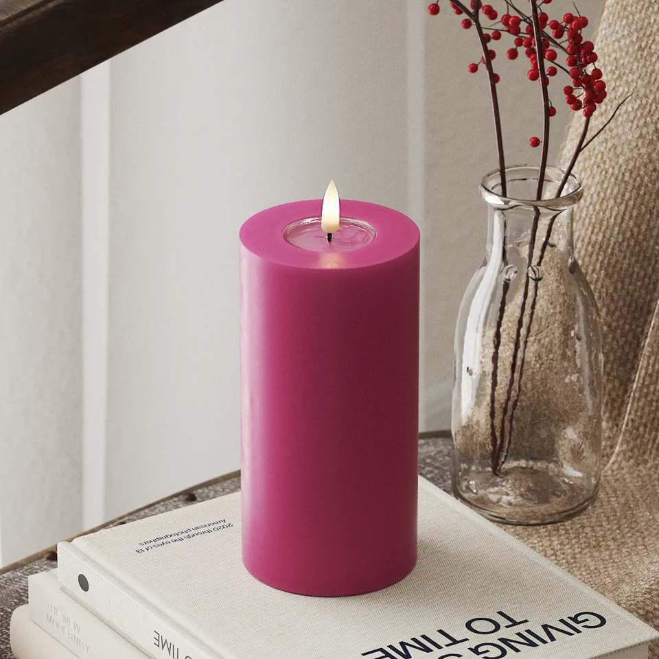 deluxe-homeart-blockkerzen-led-kerze-7-5x15-cm-magenta image 1