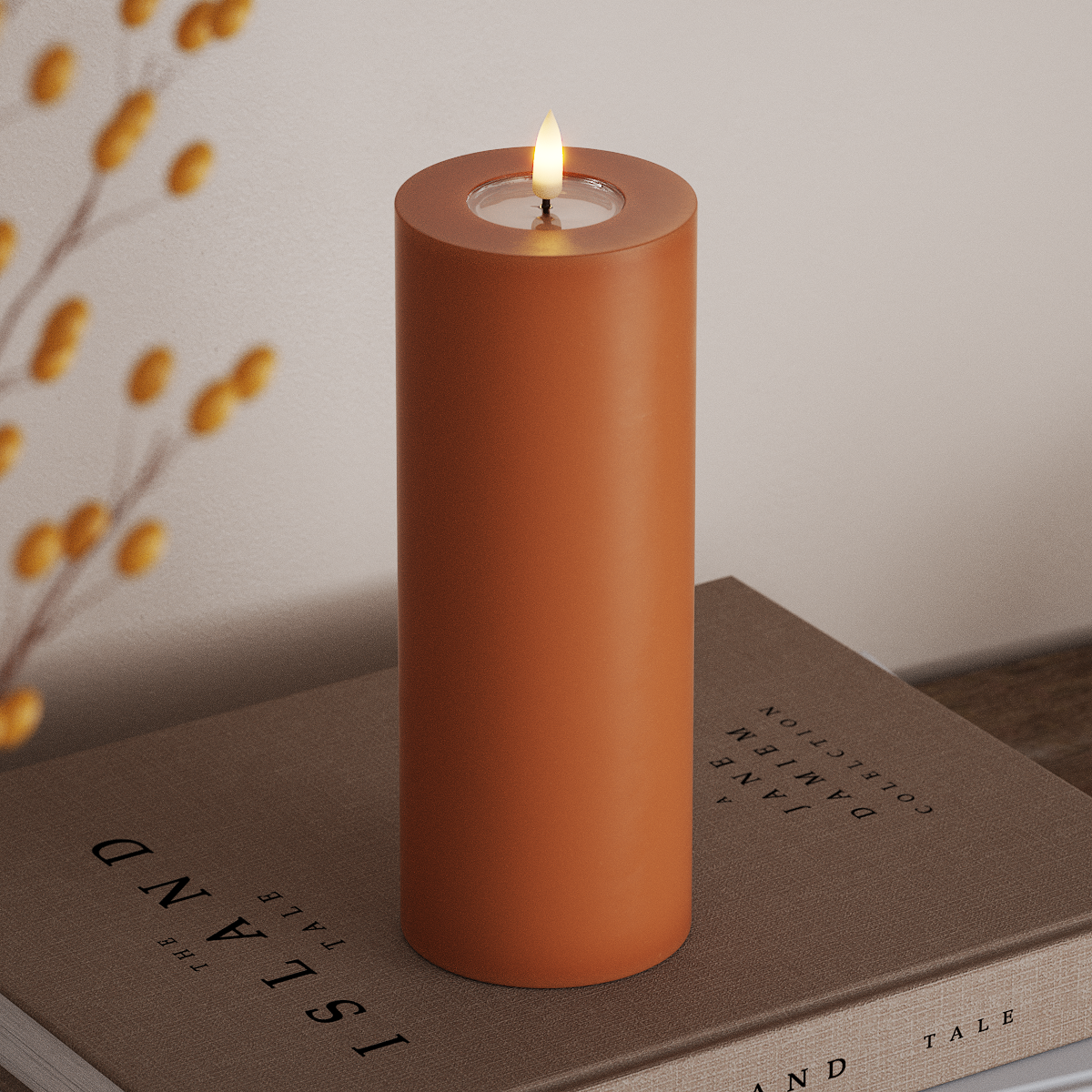 deluxe-homeart-blockkerzen-led-kerze-7-5x20-cm-orange image 2