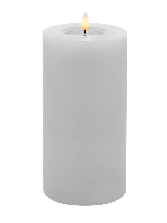 candela-led-stumpenkerze-echtwachs-wei-smooth-10x20-cm image 1