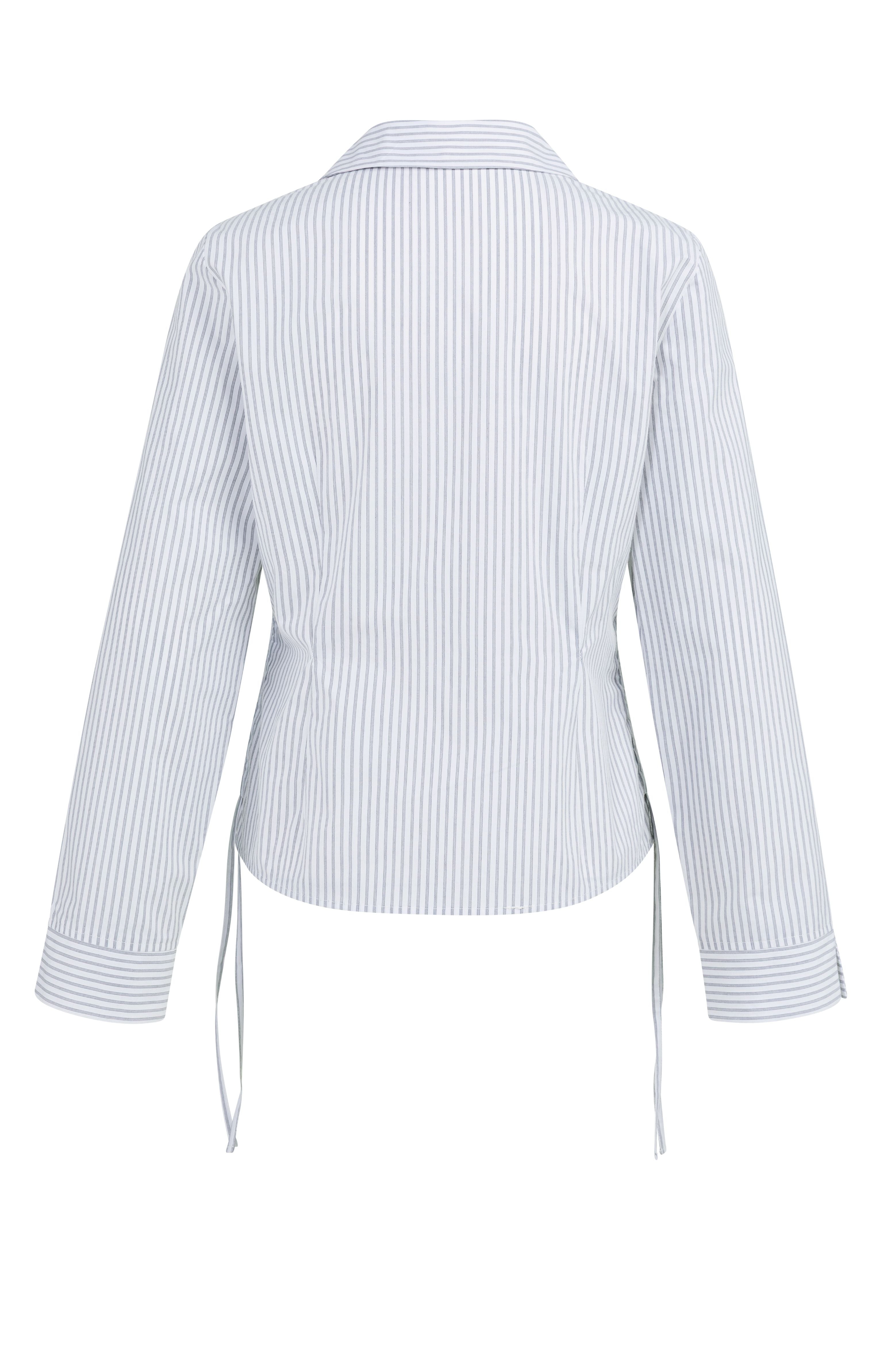 yaya-bluse-mit-kordelzug-iron-grey-gestreift-38-blaugrau image 7