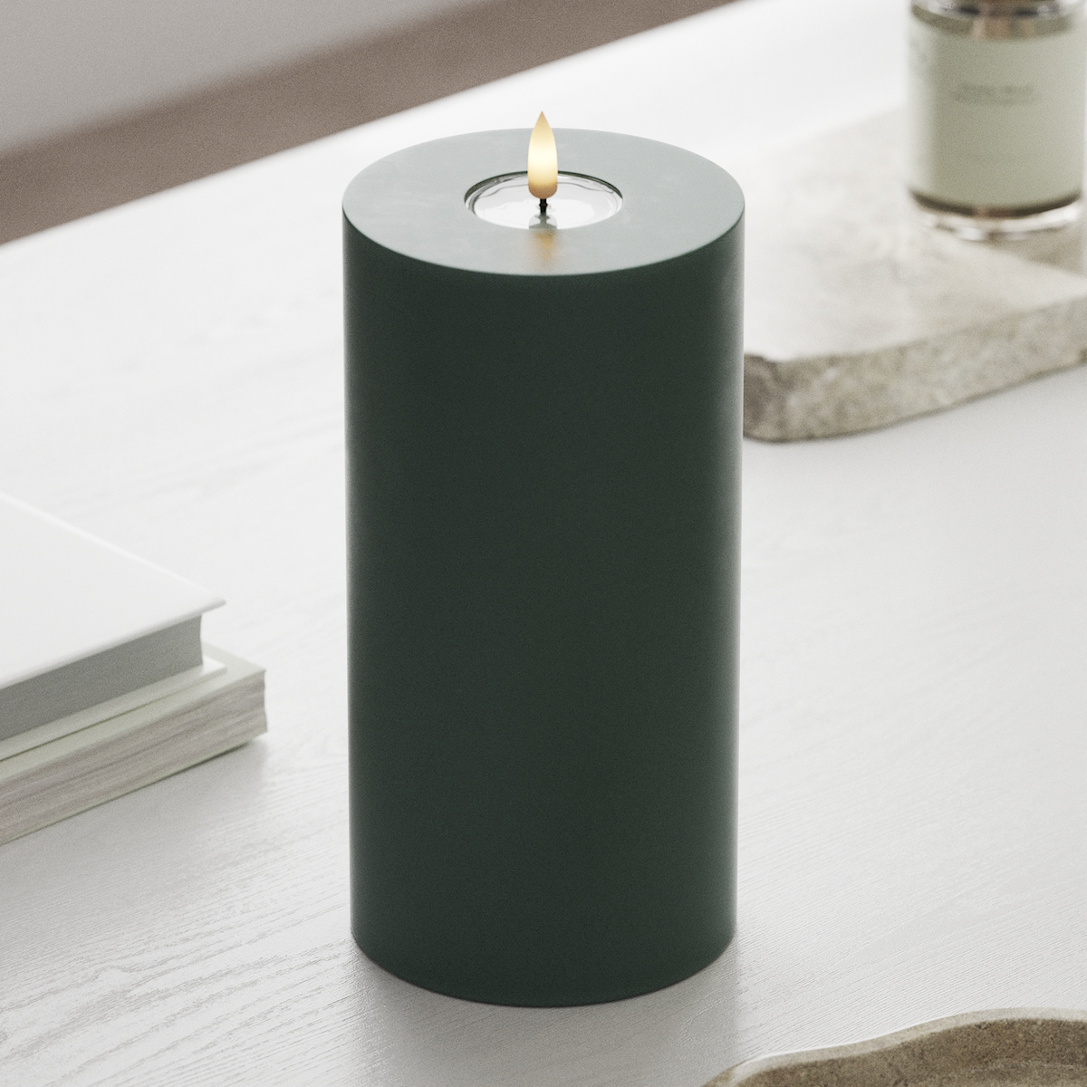 deluxe-homeart-blockkerzen-led-blockkerze-10x20-jadegr-n-flame image 3