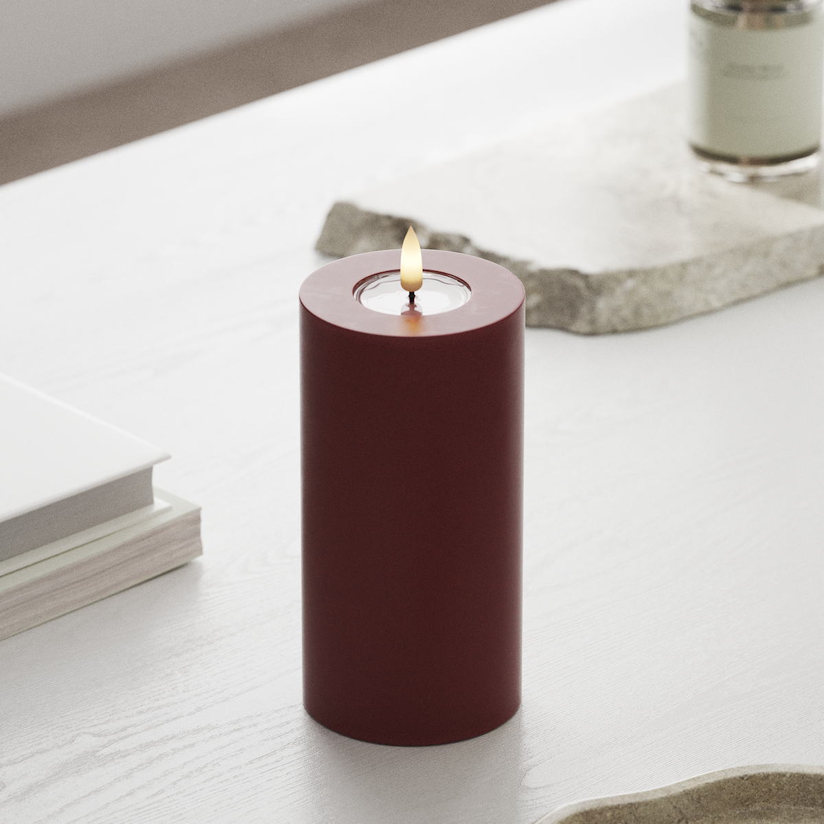 deluxe-homeart-blockkerzen-led-kerze-7-5x15-cm-bordeaux image 3