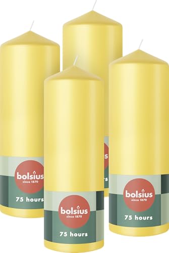 bolsius-essentials-stumpenkerzen-gelb-20x7-cm-4-st-ck-75h image 2
