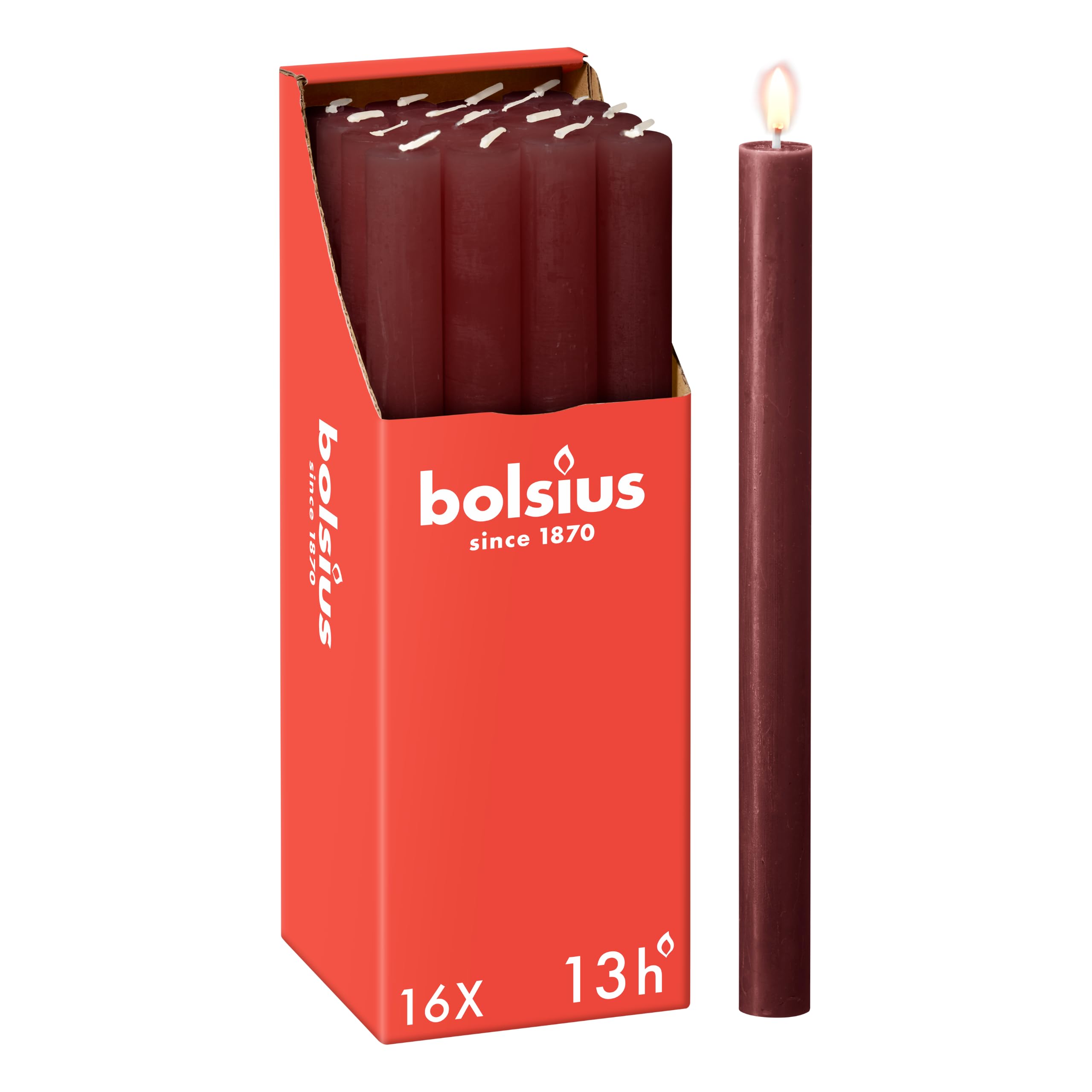 bolsius-rustik-stabkerzen-bordeauxrot-27-cm-16-st-ck-13-stunden image 1