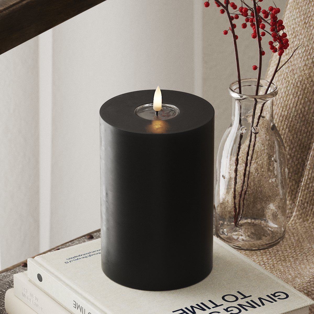 deluxe-homeart-blockkerzen-led-kerze-10x15-cm-schwarz image 1