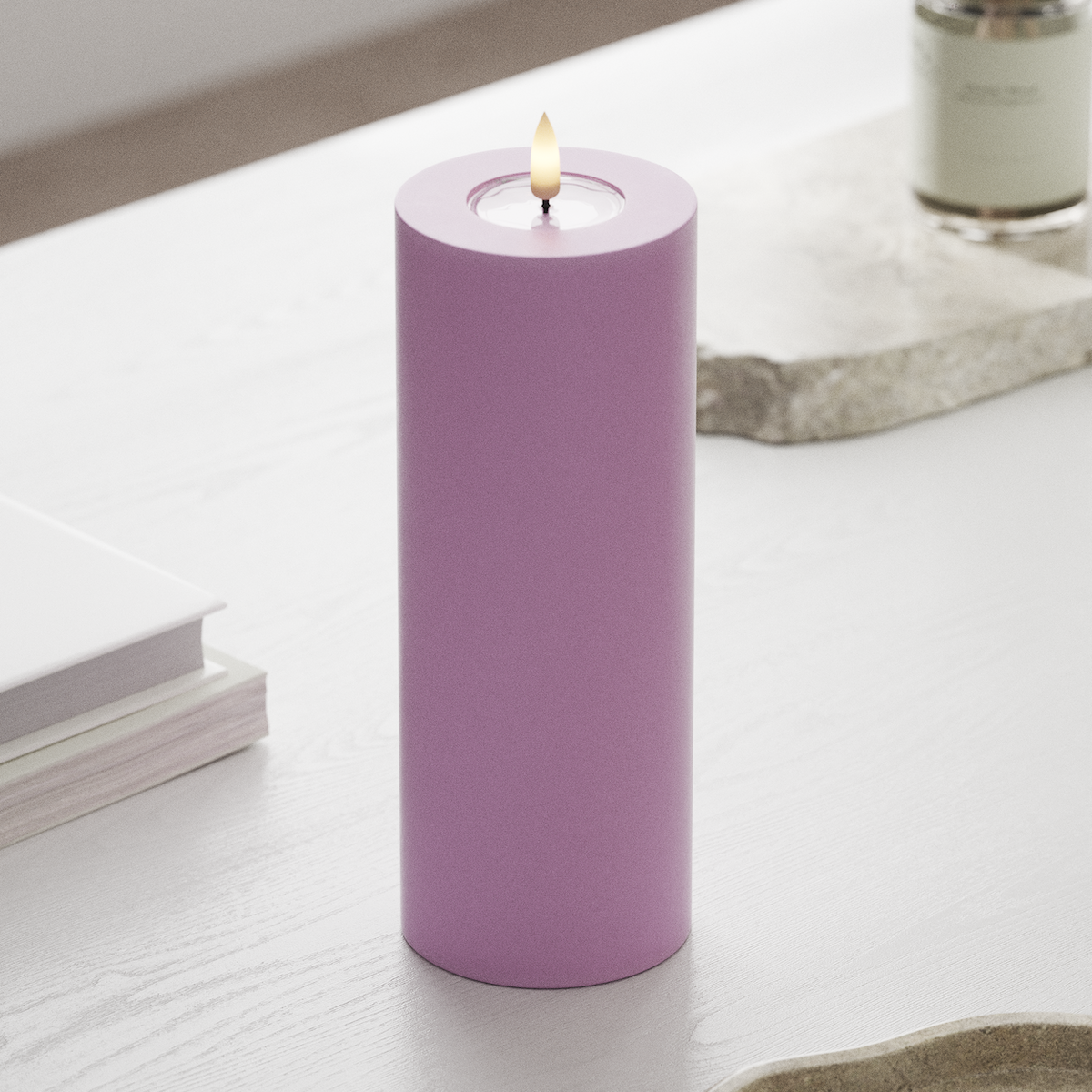 deluxe-homeart-blockkerzen-led-kerze-lavendel-7-5x20-cm image 3