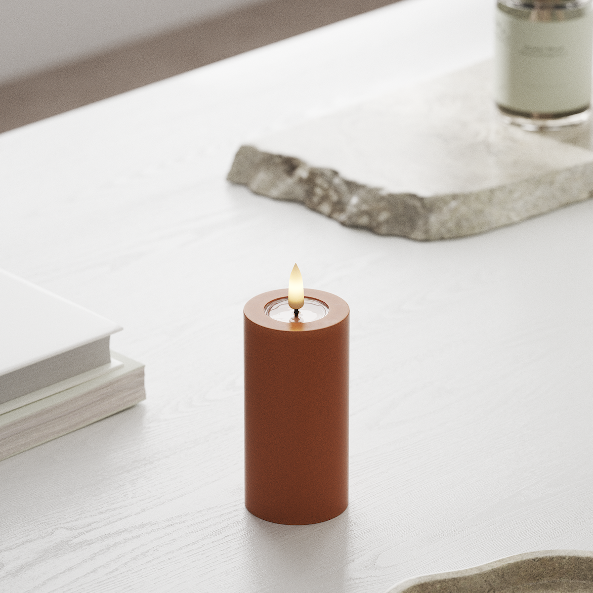 deluxe-homeart-blockkerzen-led-kerze-5x10-cm-orange-real-flame image 3