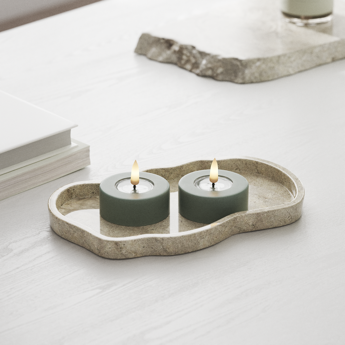 deluxe-homeart-teelichter-led-jumbo-2er-salbeigr-n-3d-flamme image 3