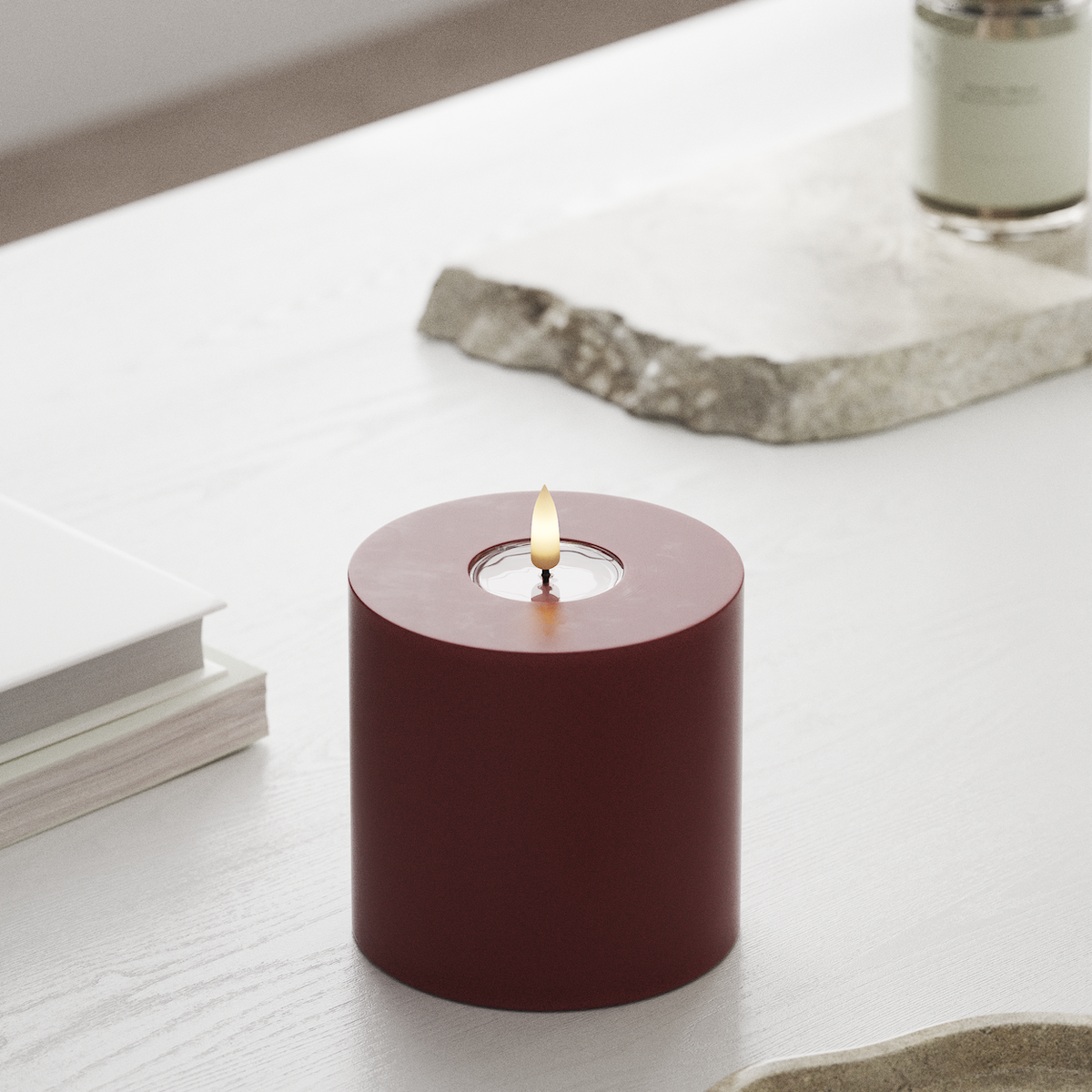 deluxe-homeart-blockkerzen-led-blockkerze-bordeaux-10x10-cm image 3
