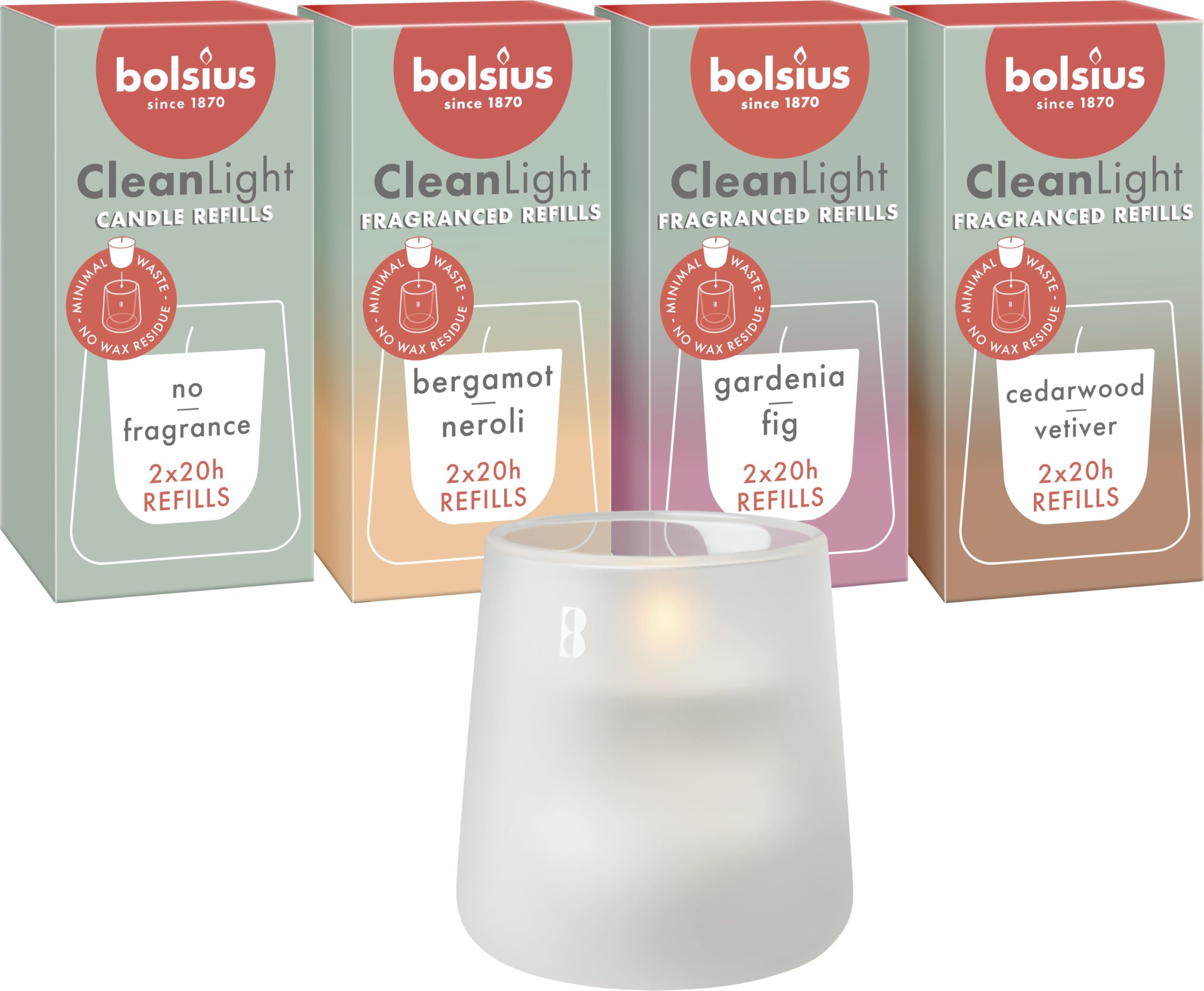 bolsius-cleanlight-duftkerze-starterset-gr-n-glas-9-refills image 8