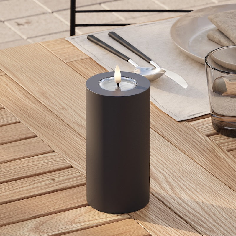 deluxe-homeart-au-enleuchten-led-outdoor-kerze-schwarz-7-5x15-ip44 image 2